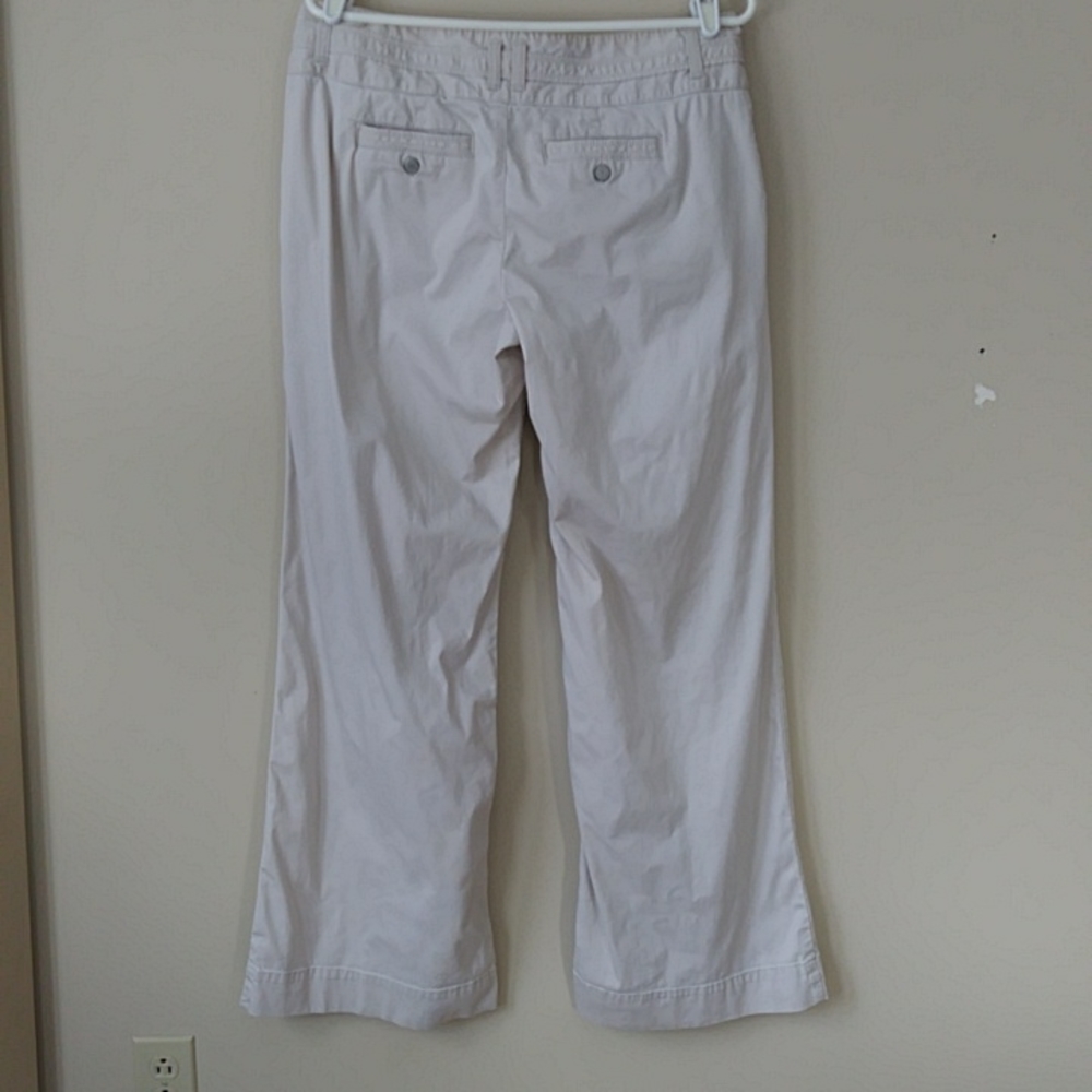 Sonoma Pinstripe Three Button Flare Wide Leg Pants 12 Reg Beige Cream - Picture 9 of 16